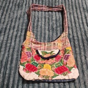 Bohemian/ Hippie Floral Embroidered and Lace Women's XL Bag